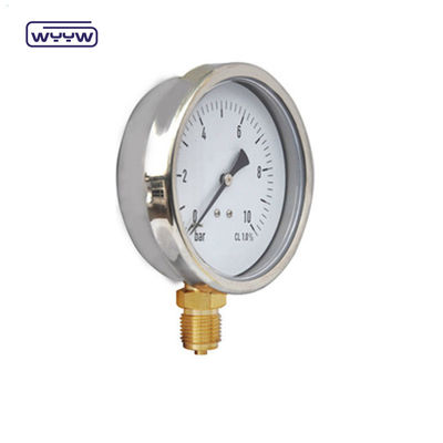 qualidade  Bottom Mount Liquid Filled Pressure Gauge Standard EN 837-1 YTN-100 fábrica