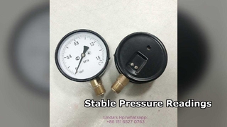 Caixa de aço preto de 4 "100 mm, partes internas e rosca de latão, mostrador vertical de 0 ~ 1,6 MPa.M20 * 1,5.