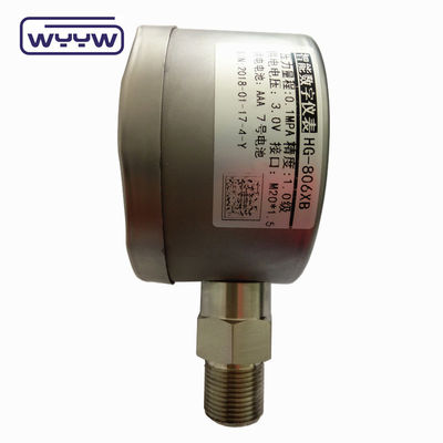 Medidor de pressão de aço inoxidável de 1000 psi 80 mm Medidor de pressão de precisão digital de bateria