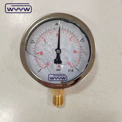 composto de vácuo secos ss304 conexão inferior G1/2&quot; 4 polegadas bom preço manômetro de pressão -1+1bar
