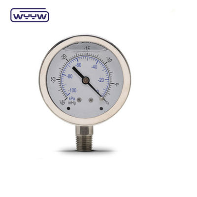 composto de vácuo secos ss304 conexão inferior G1/2&quot; 4 polegadas bom preço manômetro de pressão -1+1bar