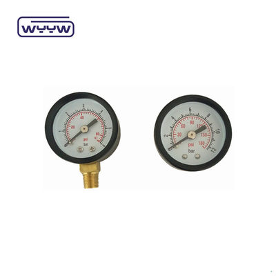 Caixa de plástico medidor de pressão de vácuo de escala dupla montar para trás 1 1/2 &quot; 40MM -1bar-0bar Caixa de aço