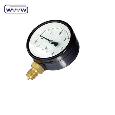 Medidor de pressão de vácuo de montagem inferior 100 mm com caixa de aço preto