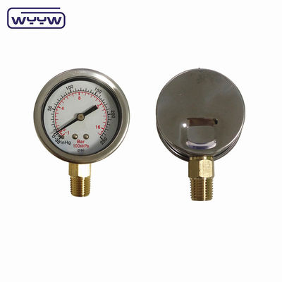 Medidor de pressão de vácuo 50 mm Medidor composto -30inhg+250psi -1+16bar