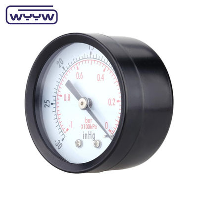 Medidor de pressão negativa de aço -0.1Mpa Montar traseiro 60mm Dial