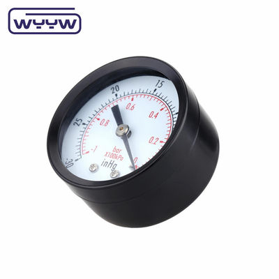 Medidor de pressão negativa de aço -0.1Mpa Montar traseiro 60mm Dial