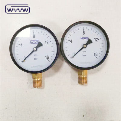 Manômetro de pressão de água/ar de 1,5 cm de comprimento, de 10 bar, de 16 bar, de tubo de borda, de 100 mm