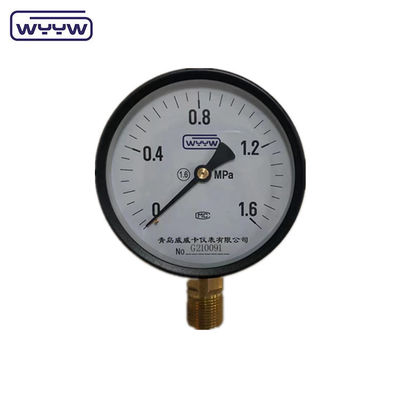 caixa de aço preto geral de 100 mm fundo padrão M20X1.5, manômetro de tubo de borda de montagem 1,6 mpa
