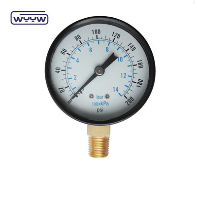 WYYW 100 mm caixa de ferro MS manômetro de ligação inferior 16bar