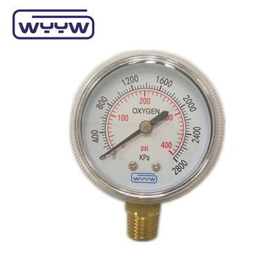Preço de fábrica 0-4000psi cromado para uso médico sem entrada de fundo de óleo 50mm cromado cilindro de oxigénio manômetro de pressão