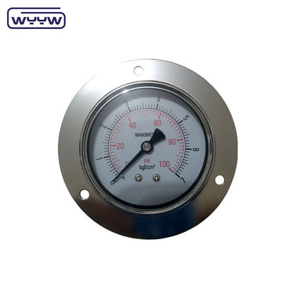 Manômetro de ar de 4" Medidor de pressão de flange frontal Montador traseiro