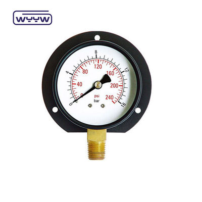 Tipo de aço preto Medidor de pressão montado na parede 100mm Dial 1 ano Garantia