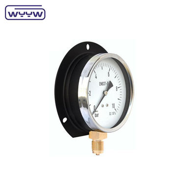 Tipo de aço preto Medidor de pressão montado na parede 100mm Dial 1 ano Garantia
