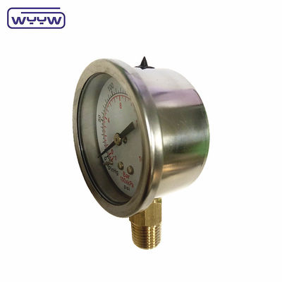 -30inHg Vacuum Compound Gauge Oil Filling Bottom Connection 1/4&quot; Bsp 2&quot; Pressurímetro