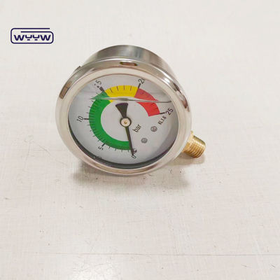 Homologação CE EN837-1 Glicerina de preenchimento de óleo hidráulico 0-25 bar G1/4 &quot;olhe preenchido colorimétrico