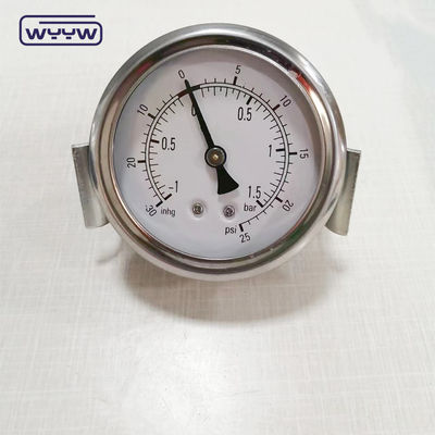 ss304 tomada hidráulica 1/4&quot; bsp 2,5&quot; axial líquido preenchido de pinça manômetro de pressão