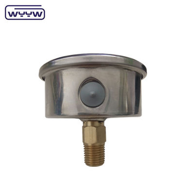 En837-1 63mm traseira todo o aço inoxidável latão borda tubo manômetro de pressão 0-20bar/0-300psi 1/4&quot; NPT fio