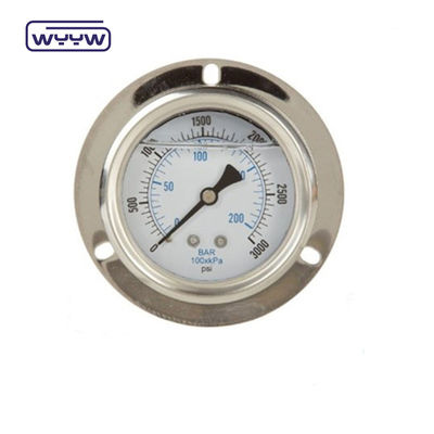 Painel montado 4&quot; 1/2&quot; NPT ou BSP Bar Psi Dupla Escala de Enchimento de Óleo Líquido PG100 Série Pressômetro Inoxidável
