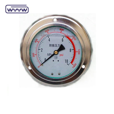 Painel montado 4&quot; 1/2&quot; NPT ou BSP Bar Psi Dupla Escala de Enchimento de Óleo Líquido PG100 Série Pressômetro Inoxidável