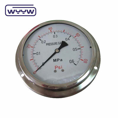 Painel montado 4&quot; 1/2&quot; NPT ou BSP Bar Psi Dupla Escala de Enchimento de Óleo Líquido PG100 Série Pressômetro Inoxidável