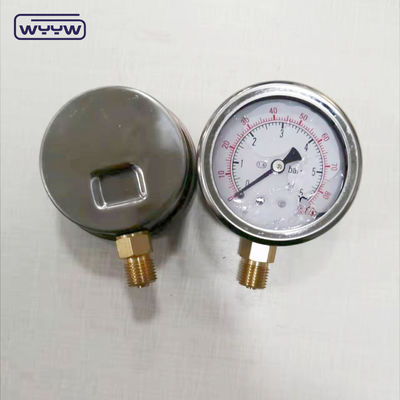 2Manômetro de pressão com líquido de 0,5&quot; manômetro de pressão radial EN837-1