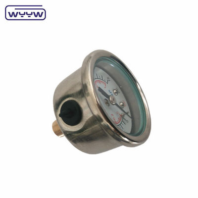 40mm ceneter volta OEM 1/4 &quot;bsp npt 1,5 polegadas rosto glicerina preenchido manômetro de pressão