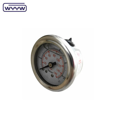 40mm ceneter volta OEM 1/4 &quot;bsp npt 1,5 polegadas rosto glicerina preenchido manômetro de pressão