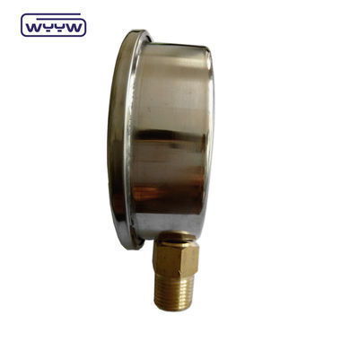 Glicerina líquida hidráulica com barra de 100 mm de fundo 3/8&quot;BSP 1/2&quot;G manômetros de pressão EN837-1