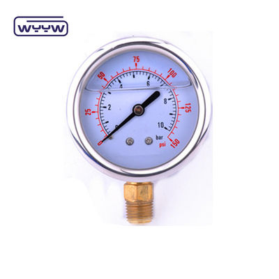 EN837-1 Glicerina 63mm 1psi 0- 600 Psi Npt 1/4 Medidor de pressão cheio de óleo
