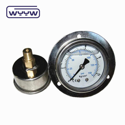 Resistência ao impacto Précise 150 Psi Hydraulic Pressure Gauge Oil 400 Bar With Front Flange