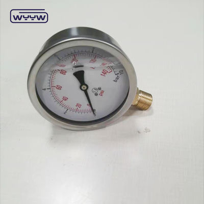 100 mm 1,6% 1% de precisão Medidor de pressão da bomba, Medidor de pressão diferencial para filtros, Medidor de pressão
