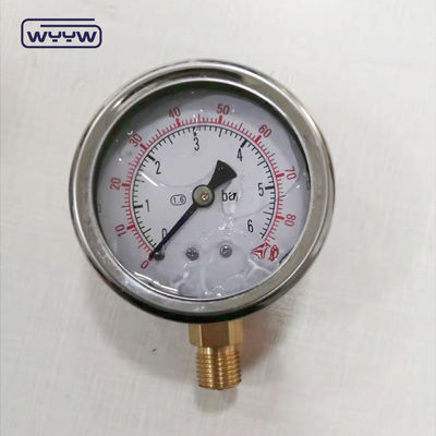 Conexão de latão de alta qualidade 1/4 &quot;BSP Barra de escala dupla Psi EN837-1 Medidor de pressão com 1.6 líquido
