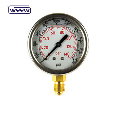 Fornecimento de fábrica DN65 aço inoxidável de alta resistência sísmica 2,5 polegadas 1/4 &quot;NPT óleo líquido diesel manômetro de pressão