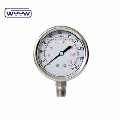 63 mm 304 de aço inoxidável manômetro de manômetro sísmico