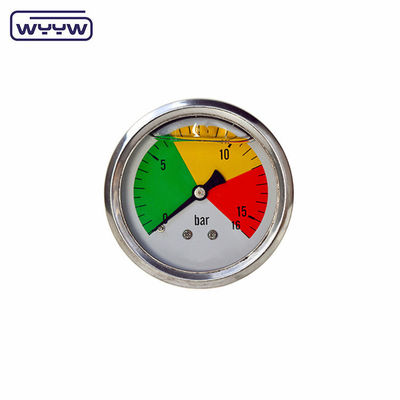 63mm EN837-1 água hidráulica 0-10bar/psi óleo de entrada axial glicerina manômetro de pressão preenchido 2,5