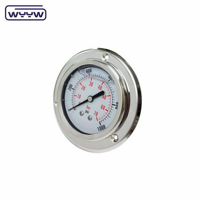 flange 63 mm de dupla escala, grau de resistência a choques de 2,5%, manômetro de precisão, manômetro de pressão hidráulica, 16 bares