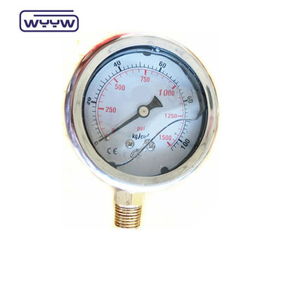 1/8&quot; NPT Pressímetro de ligação inferior 1,5&quot; 40mm Pressímetro de ensaio de óleo