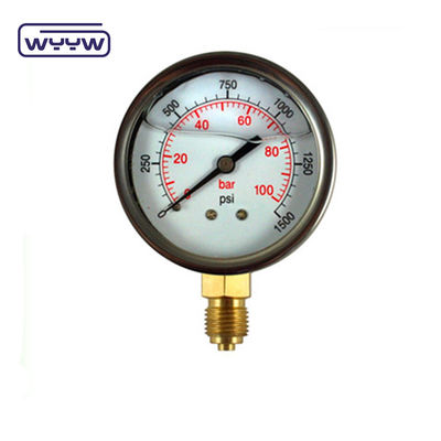 Manômetro hidráulico de pressão industrial 60 mm para glicerina