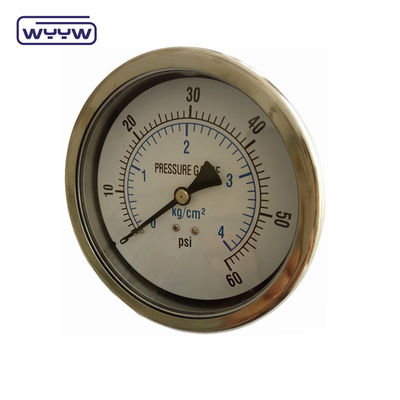 Manômetro de pressão anti-vibração de óleo axial de 100 mm