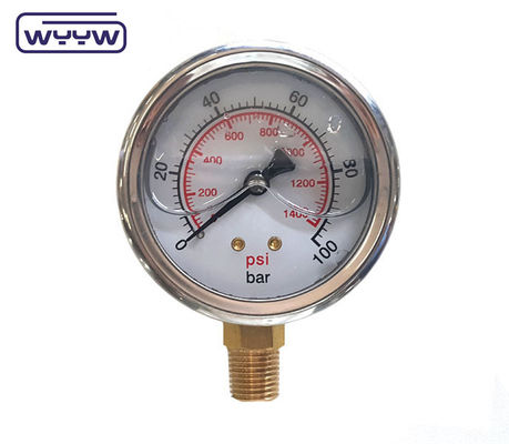 2.5&quot; Medidor de pressão do óleo de motor com glicerina 2,5% de precisão
