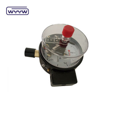 Manômetro de pressão de fundo de aço preto de 100 mm com contacto eléctrico