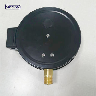 1.6MPa caixa de aço preto 1/2"bsp M20X1.5 6 polegadas contato elétrico manômetro de pressão de escala dupla preço
