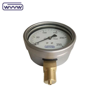 Manômetro chinês de aço inoxidável de fundo preço foleiras tipo 0-50 mbar cápsula manômetro de baixa pressão