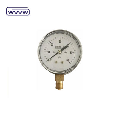 Tipo de cápsula Bellows Pressômetro 63 mm InH2O Manômetro 100 Mbar