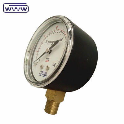 Manômetro de pressão de 150mbar de baixo nível Manômetro de pressão de 63mm
