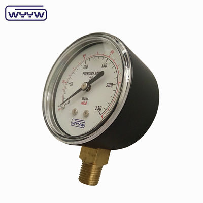 Manômetro de pressão de 150mbar de baixo nível Manômetro de pressão de 63mm