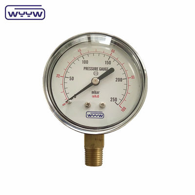 Manômetro de pressão de 150mbar de baixo nível Manômetro de pressão de 63mm