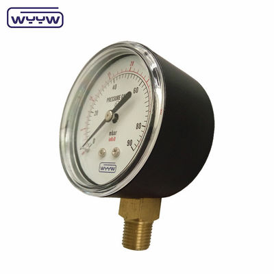 Manômetro de pressão de 150mbar de baixo nível Manômetro de pressão de 63mm