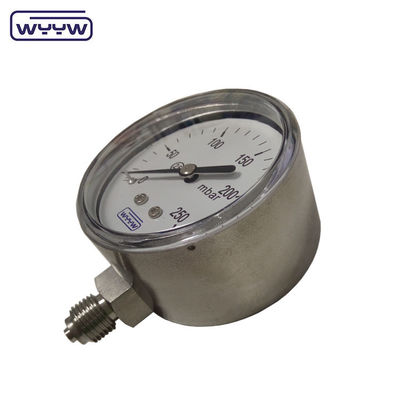 MMWC &amp; Mbar 63mm Manômetro de pressão de cápsula Material de aço inoxidável