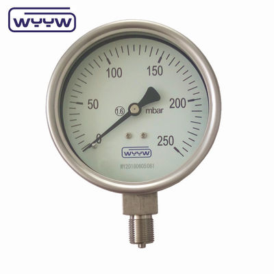 100mm 4 &quot; Medidor de pressão de aço inoxidável, Medidor de pressão tipo Bellow